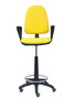 Tabouret Aýna taburete Contact permament de base Tissu Jaune Structure polyamide noire Accoudoirs fixes Sans appui-tête Roulettes pour moquette