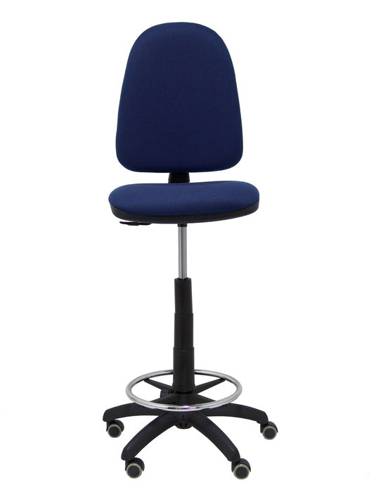 Tabouret Aýna taburete Contact permament de base Tissu Bleu foncé Structure polyamide noire Sans accoudoirs Sans appui-tête Roulettes pour moquette