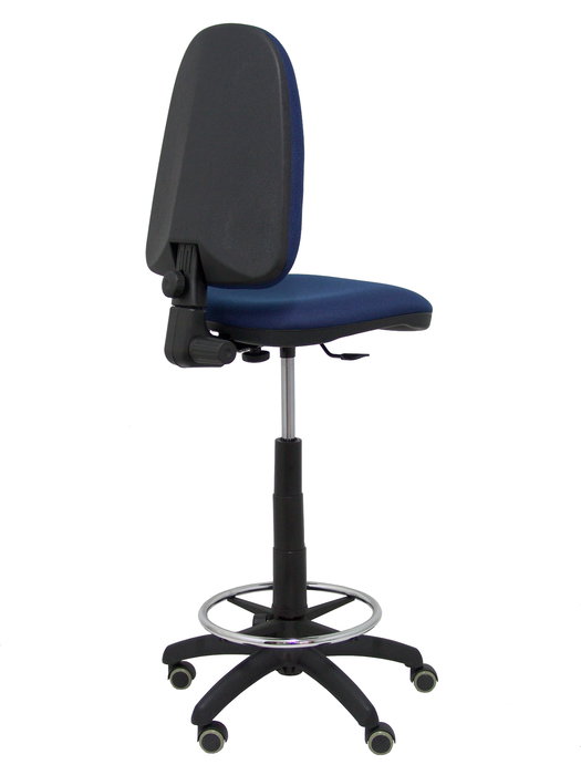 Tabouret Aýna taburete Contact permament de base Tissu Bleu foncé Structure polyamide noire Sans accoudoirs Sans appui-tête Roulettes pour moquette