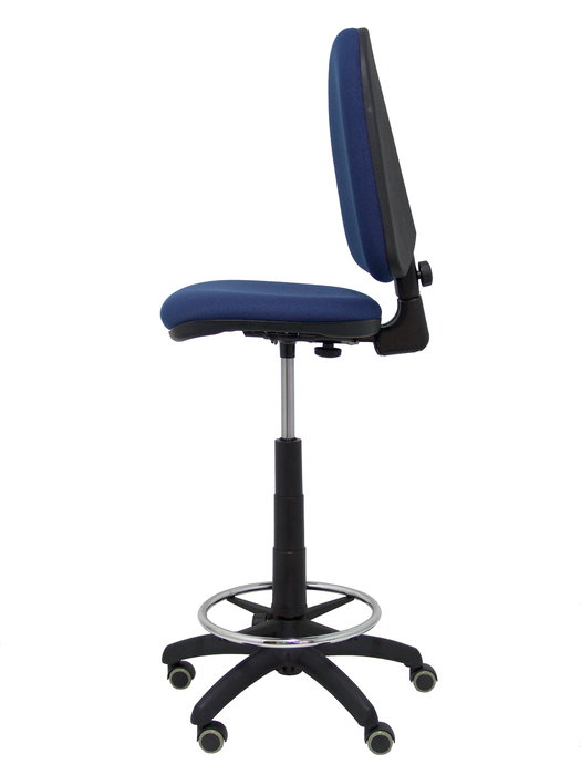 Tabouret Aýna taburete Contact permament de base Tissu Bleu foncé Structure polyamide noire Sans accoudoirs Sans appui-tête Roulettes pour moquette