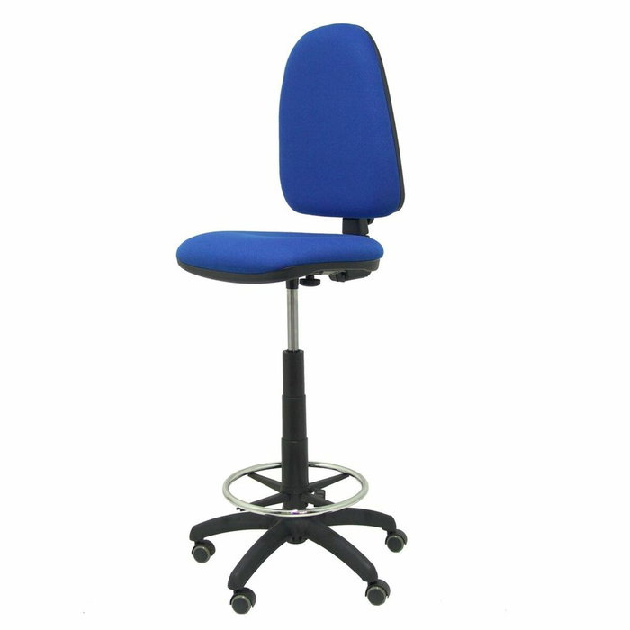 Tabouret Aýna taburete Contact permament de base Tissu Bleu Structure polyamide noire Sans accoudoirs Sans appui-tête Roulettes pour moquette