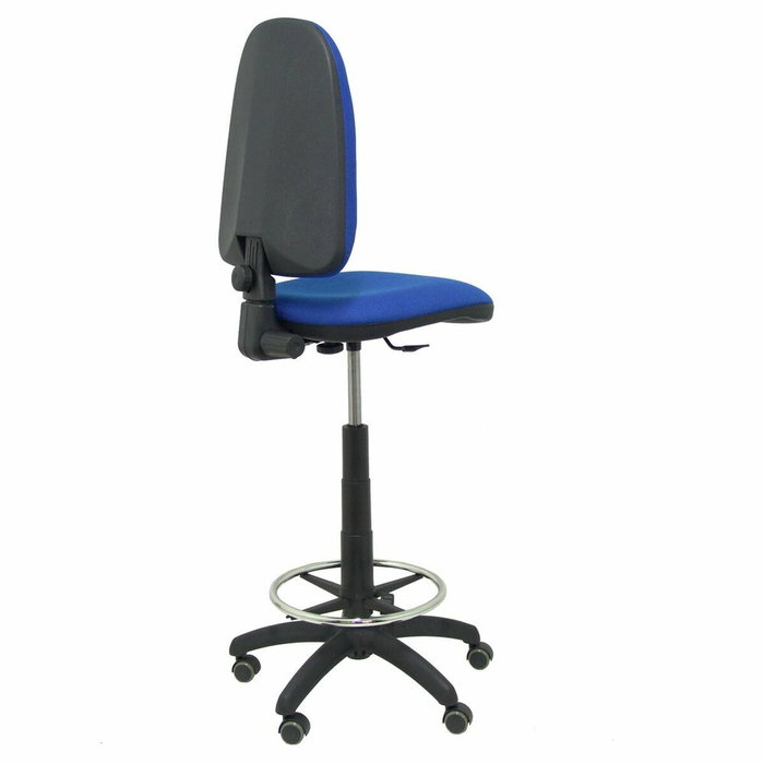Tabouret Aýna taburete Contact permament de base Tissu Bleu Structure polyamide noire Sans accoudoirs Sans appui-tête Roulettes pour moquette