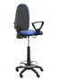 Tabouret Aýna taburete Contact permament de base Tissu Bleu clair Structure polyamide noire Accoudoirs fixes Sans appui-tête Roulettes en nylon 50 mm