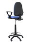 Tabouret Aýna taburete Contact permament de base Tissu Bleu clair Structure polyamide noire Accoudoirs fixes Sans appui-tête Roulettes en nylon 50 mm