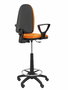 Tabouret Aýna taburete Contact permament de base Tissu Orange Structure polyamide noire Accoudoirs fixes Sans appui-tête Roulettes en nylon 50 mm