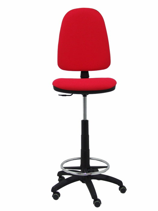 Tabouret Aýna taburete Contact permament de base Tissu Rouge Structure polyamide noire Sans accoudoirs Sans appui-tête Roulettes pour moquette
