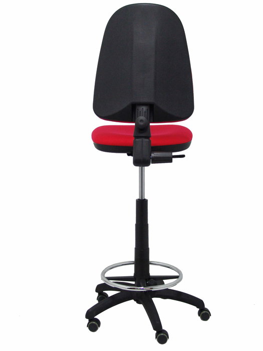 Tabouret Aýna taburete Contact permament de base Tissu Rouge Structure polyamide noire Sans accoudoirs Sans appui-tête Roulettes pour moquette