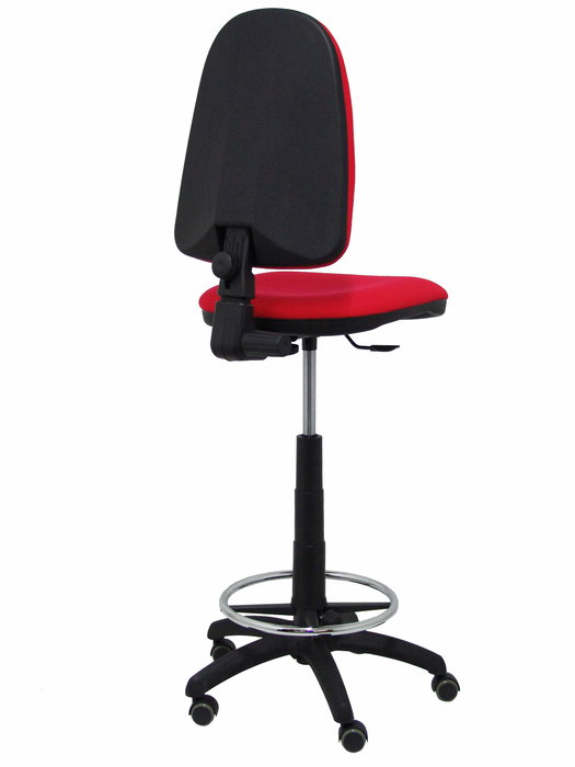 Tabouret Aýna taburete Contact permament de base Tissu Rouge Structure polyamide noire Sans accoudoirs Sans appui-tête Roulettes pour moquette