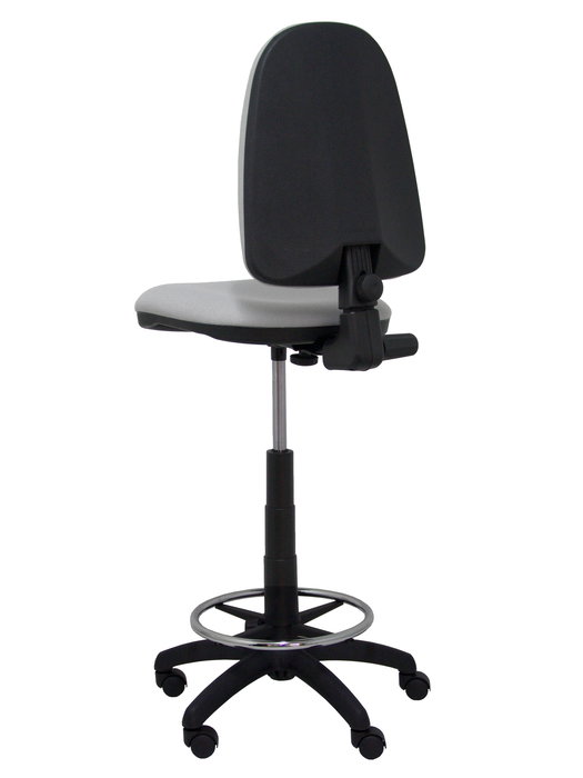 Tabouret Aýna taburete Contact permament de base Tissu Gris Structure polyamide noire Sans accoudoirs Sans appui-tête Roulettes en nylon 50 mm