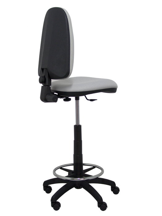 Tabouret Aýna taburete Contact permament de base Tissu Gris Structure polyamide noire Sans accoudoirs Sans appui-tête Roulettes en nylon 50 mm