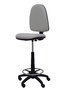 Tabouret Aýna taburete Contact permament de base Tissu Gris Structure polyamide noire Sans accoudoirs Sans appui-tête Roulettes en nylon 50 mm
