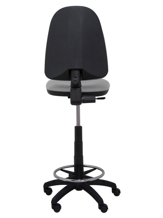 Tabouret Aýna taburete Contact permament de base Tissu Gris Structure polyamide noire Sans accoudoirs Sans appui-tête Roulettes en nylon 50 mm