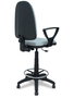 Tabouret Aýna taburete Contact permament de base Tissu Gris Structure polyamide noire Accoudoirs fixes Sans appui-tête Roulettes pour moquette