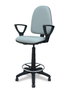 Tabouret Aýna taburete Contact permament de base Tissu Gris Structure polyamide noire Accoudoirs fixes Sans appui-tête Roulettes pour moquette