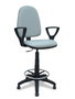 Tabouret Aýna taburete Contact permament de base Tissu Gris Structure polyamide noire Accoudoirs fixes Sans appui-tête Roulettes pour moquette