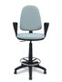 Tabouret Aýna taburete Contact permament de base Tissu Gris Structure polyamide noire Accoudoirs fixes Sans appui-tête Roulettes pour moquette