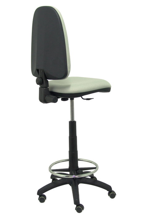 Tabouret Aýna taburete Contact permament de base Tissu Gris Structure polyamide noire Sans accoudoirs Sans appui-tête Roulettes pour moquette