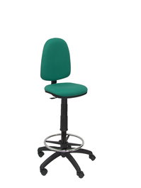 Tabouret Aýna taburete Contact permament de base Tissu Vert émeraude Structure polyamide noire Sans accoudoirs Sans appui-tête Roulettes en nylon 50 mm
