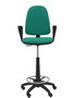 Tabouret Aýna taburete Contact permament de base Tissu Vert émeraude Structure polyamide noire Accoudoirs fixes Sans appui-tête Roulettes en nylon 50 mm