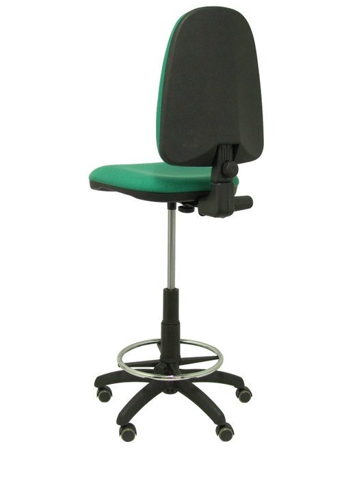Tabouret Aýna taburete Contact permament de base Tissu Vert émeraude Structure polyamide noire Sans accoudoirs Sans appui-tête Roulettes pour moquette