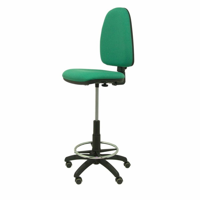 Tabouret Aýna taburete Contact permament de base Tissu Vert émeraude Structure polyamide noire Sans accoudoirs Sans appui-tête Roulettes pour moquette