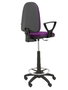 Tabouret Aýna taburete Contact permament de base Tissu Pourpre Structure polyamide noire Accoudoirs fixes Sans appui-tête Roulettes en nylon 50 mm