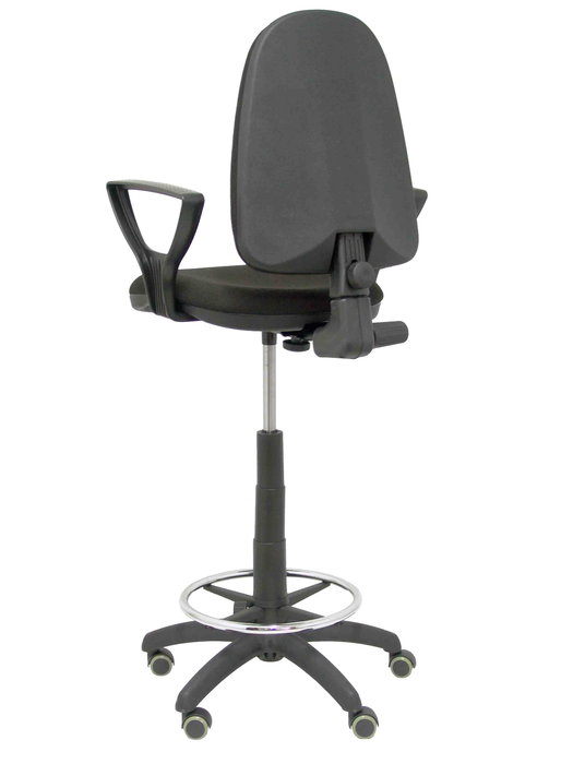 Tabouret Aýna taburete Contact permament de base Tissu Noir Structure polyamide noire Accoudoirs fixes Sans appui-tête Roulettes pour moquette