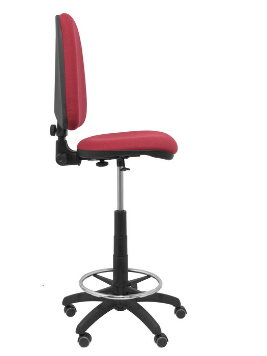 Tabouret Aýna taburete Contact permament de base Tissu Bordeaux Structure polyamide noire Sans accoudoirs Sans appui-tête Roulettes pour moquette
