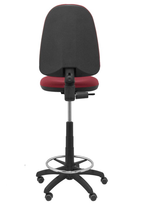 Tabouret Aýna taburete Contact permament de base Tissu Bordeaux Structure polyamide noire Sans accoudoirs Sans appui-tête Roulettes pour moquette