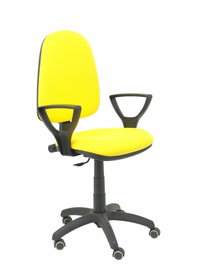 PIQUERAS Y CRESPO Chaise de bureau Aýna jaune avec accoudoirs fixes
