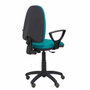 PIQUERAS Y CRESPO Chaise de bureau Aýna turquoise avec accoudoirs fixes et roulettes parquet