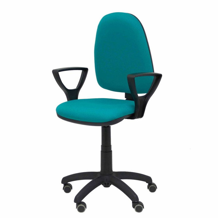PIQUERAS Y CRESPO Chaise de bureau Aýna turquoise avec accoudoirs fixes et roulettes parquet PIQUERAS Y CRESPO Chaise de bureau Aýna turquoise avec accoudoirs fixes et roulettes parquet