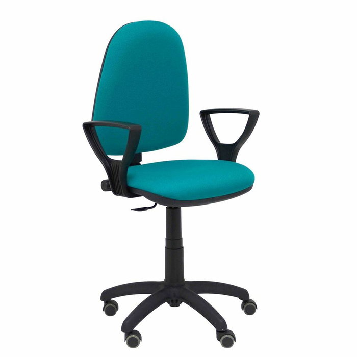 PIQUERAS Y CRESPO Chaise de bureau Aýna turquoise avec accoudoirs fixes et roulettes parquet PIQUERAS Y CRESPO Chaise de bureau Aýna turquoise avec accoudoirs fixes et roulettes parquet