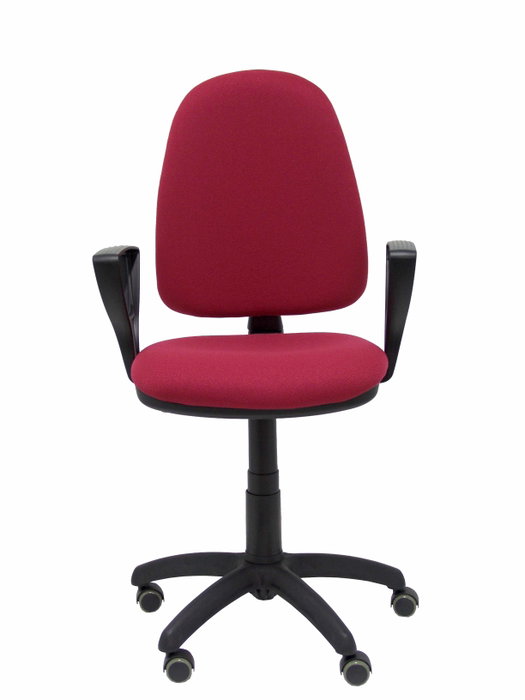 PIQUERAS Y CRESPO Chaise de bureau Ayna, tissu grenat, accoudoirs fixes