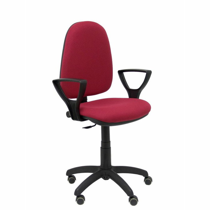 PIQUERAS Y CRESPO Chaise de bureau Ayna, tissu grenat, accoudoirs fixes