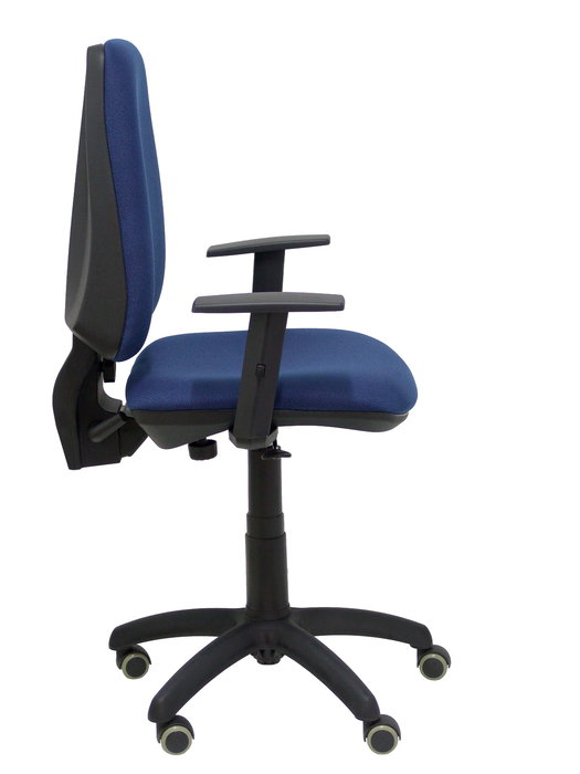 Chaise Elche Contact permament de base Tissu Bleu foncé Structure polyamide noire Accoudoir 1D Sans appui-tête Roulettes pour moquette Chaise Elche Contact permament de base Tissu Bleu foncé Structure polyamide noire Accoudoir 1D Sans appui-tête Roulettes pour moquette