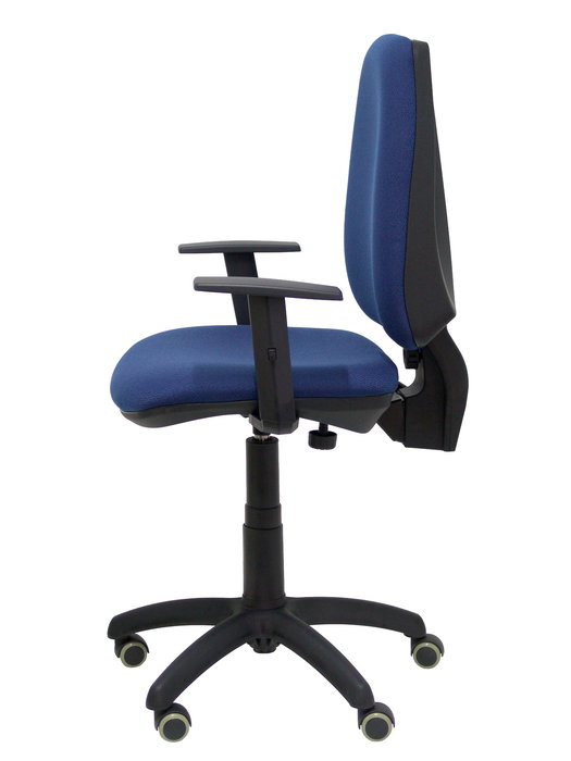 Chaise Elche Contact permament de base Tissu Bleu foncé Structure polyamide noire Accoudoir 1D Sans appui-tête Roulettes pour moquette Chaise Elche Contact permament de base Tissu Bleu foncé Structure polyamide noire Accoudoir 1D Sans appui-tête Roulettes pour moquette