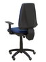 Chaise Elche Contact permament de base Tissu Bleu foncé Structure polyamide noire Accoudoir 1D Sans appui-tête Roulettes pour moquette