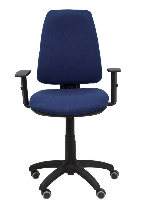 Chaise Elche Contact permament de base Tissu Bleu foncé Structure polyamide noire Accoudoir 1D Sans appui-tête Roulettes pour moquette Chaise Elche Contact permament de base Tissu Bleu foncé Structure polyamide noire Accoudoir 1D Sans appui-tête Roulettes pour moquette