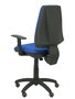 Chaise Elche Contact permament de base Tissu Bleu Structure polyamide noire Accoudoir 1D Sans appui-tête Roulettes pour moquette