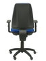 Chaise Elche Contact permament de base Tissu Bleu Structure polyamide noire Accoudoir 1D Sans appui-tête Roulettes pour moquette