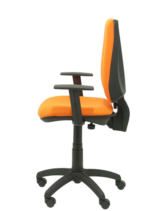 Chaise Elche Contact permament de base Tissu Orange Structure polyamide noire Accoudoir 1D Sans appui-tête Roulettes en nylon 50 mm