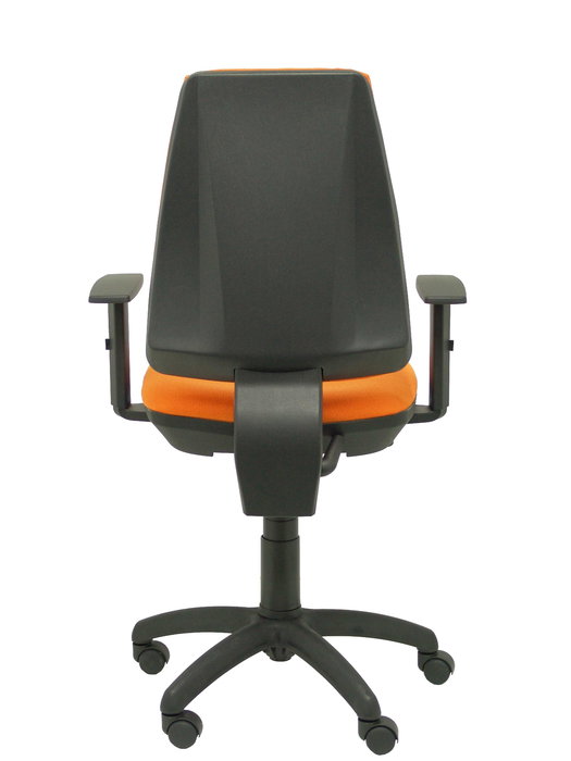 Chaise Elche Contact permament de base Tissu Orange Structure polyamide noire Accoudoir 1D Sans appui-tête Roulettes en nylon 50 mm