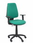 Chaise Elche Contact permament de base Tissu Vert émeraude Structure polyamide noire Accoudoir 1D Sans appui-tête Roulettes en nylon 50 mm