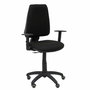 Chaise Elche Contact permament de base Tissu Noir Structure polyamide noire Accoudoir 1D Sans appui-tête Roulettes pour moquette