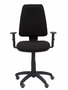 Chaise Elche Contact permament de base Tissu Noir Structure polyamide noire Accoudoir 1D Sans appui-tête Roulettes pour moquette