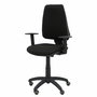 Chaise Elche Contact permament de base Tissu Noir Structure polyamide noire Accoudoir 1D Sans appui-tête Roulettes pour moquette