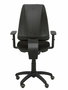 Chaise Elche Contact permament de base Tissu Noir Structure polyamide noire Accoudoir 1D Sans appui-tête Roulettes pour moquette