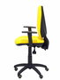 Chaise Elche Asynchrone Tissu Jaune Structure polyamide noire Accoudoir 1D Sans appui-tête Roulettes pour moquette