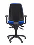Chaise Elche Asynchrone Tissu Bleu Structure polyamide noire Accoudoir 1D Sans appui-tête Roulettes pour moquette